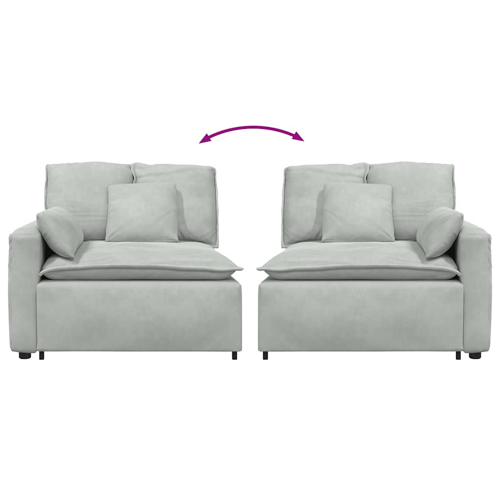 modulopbygget sofaarmlænsendemodul med hynder 100 cm lysegrå