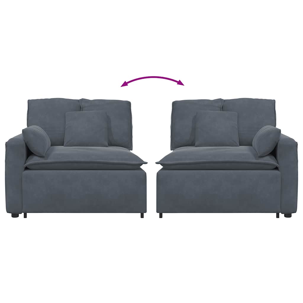 modulopbygget sofaarmlænsendemodul med hynder 100 cm mørkegrå