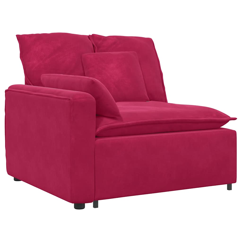 modulopbygget sofaarmlænsendemodul med hynder 100 cm vinrød