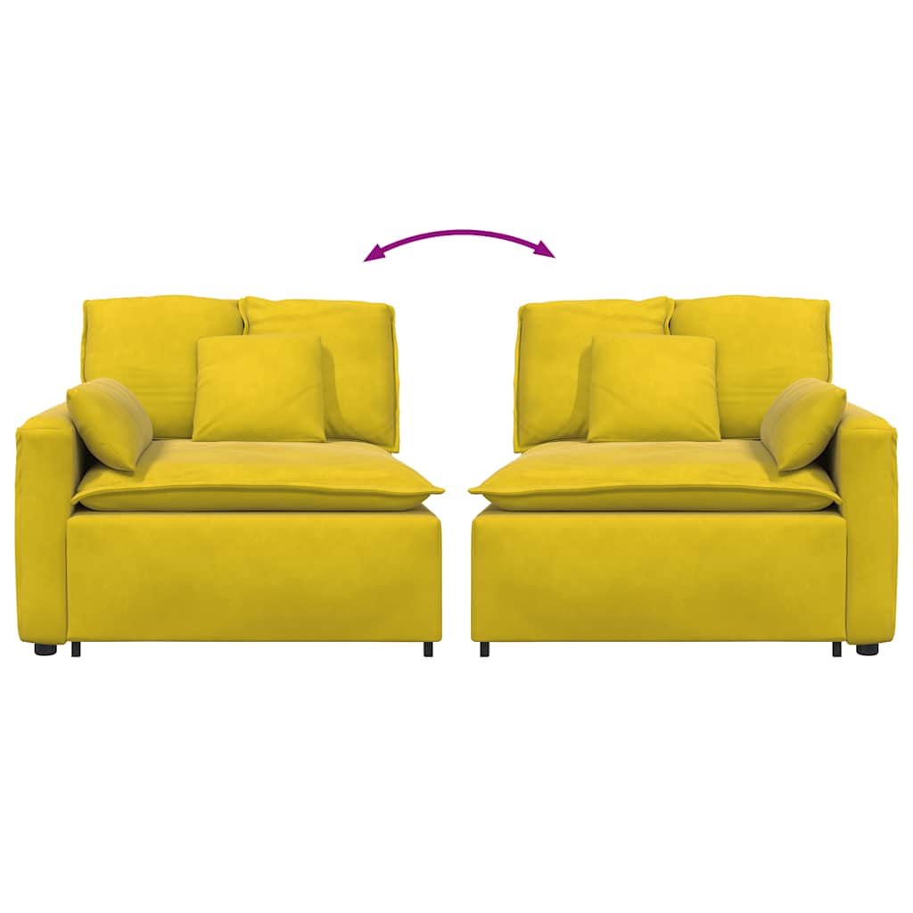 modulopbygget sofaarmlænsendemodul med hynder 100 cm gul