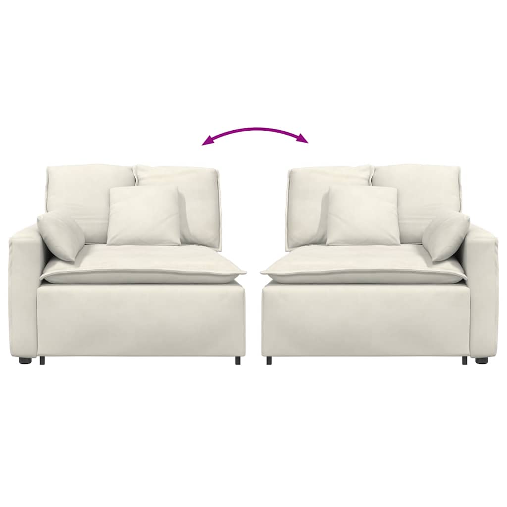 modulopbygget sofaarmlænsendemodul med hynder 100cm cremefarvet