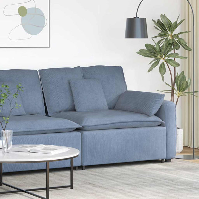 modulopbygget sofaarmlænsendemodul med hynder 100 cm blå