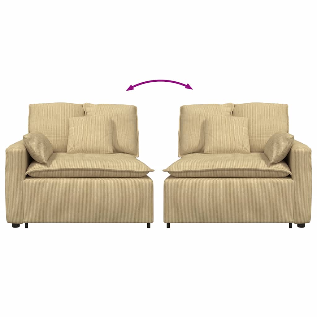 modulopbygget sofaarmlænsendemodul med hynder 100 cm grøn-grå