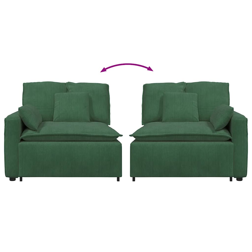 modulopbygget sofaarmlænsendemodul med hynder 100 cm mørkegrøn