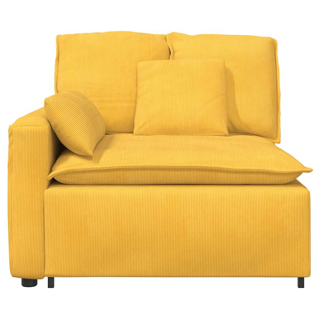 modulopbygget sofaarmlænsendemodul med hynder 100 cm lysegul