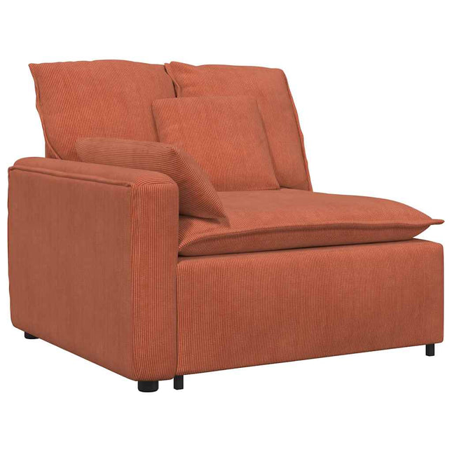 modulopbygget sofaarmlænsendemodul med hynder 100 cm rød orange