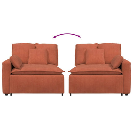 modulopbygget sofaarmlænsendemodul med hynder 100 cm rød orange