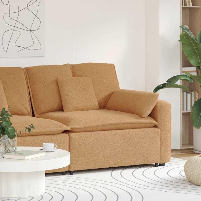 modulopbygget sofaarmlænsendemodul med hynder 100 cm beige