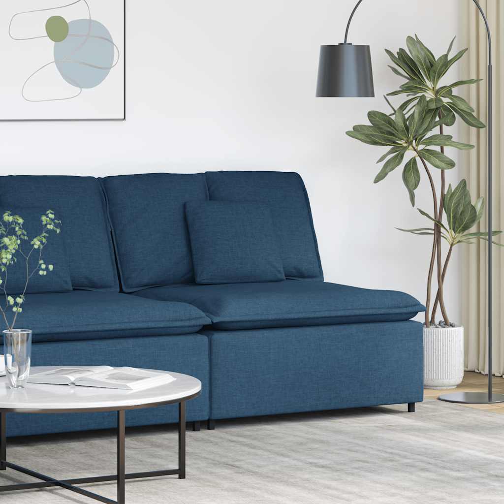 modulopbygget sofacentermodul med hynder 100 cm blå