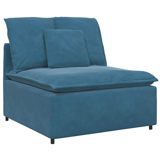 modulopbygget sofacentermodul med hynder 100 cm blå