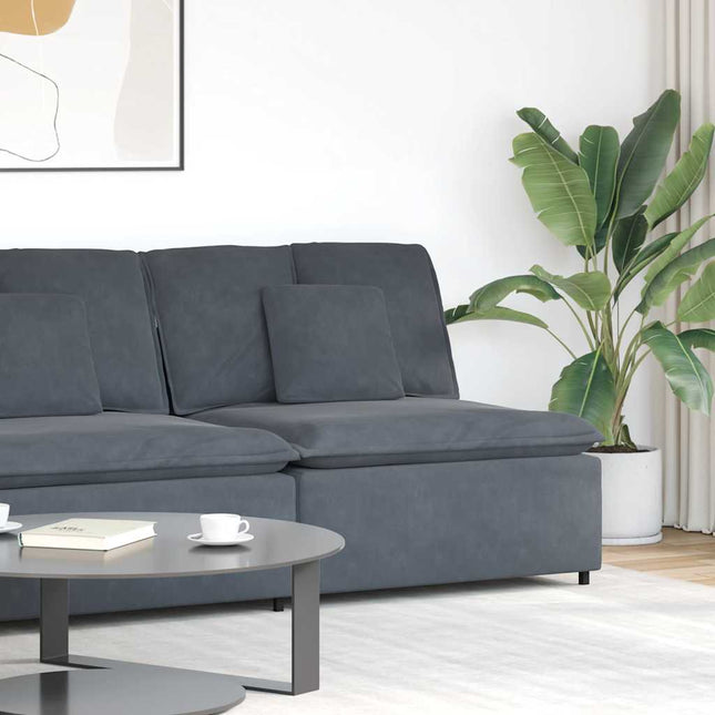 modulopbygget sofacentermodul med hynder 100 cm mørkegrå