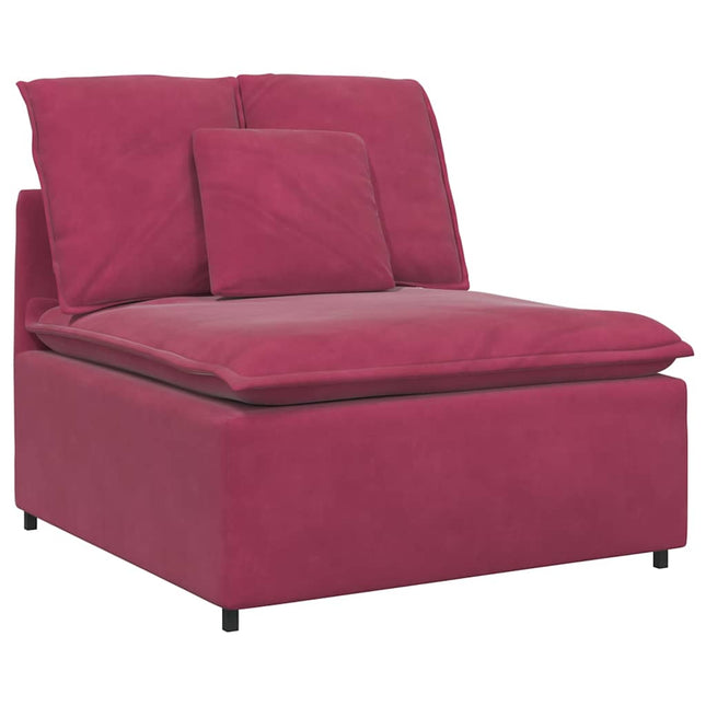 modulopbygget sofacentermodul med hynder 100 cm vinrød