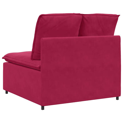 modulopbygget sofacentermodul med hynder 100 cm vinrød