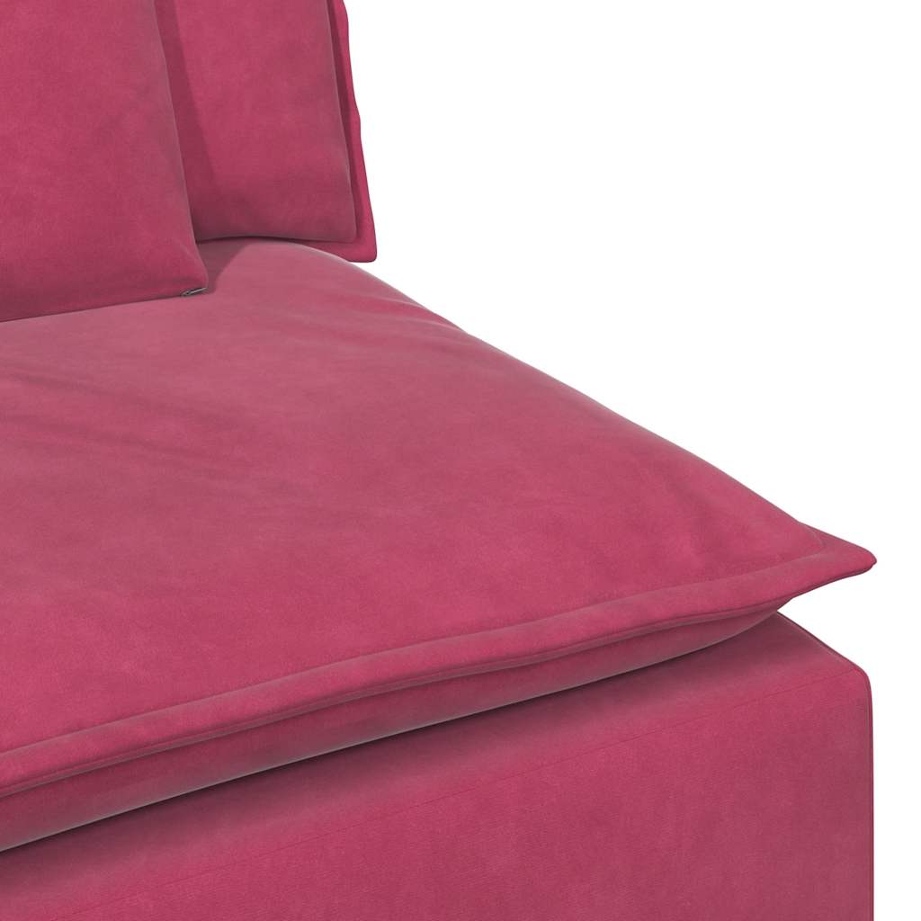 modulopbygget sofacentermodul med hynder 100 cm vinrød