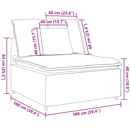 modulopbygget sofacentermodul med hynder 100 cm sort