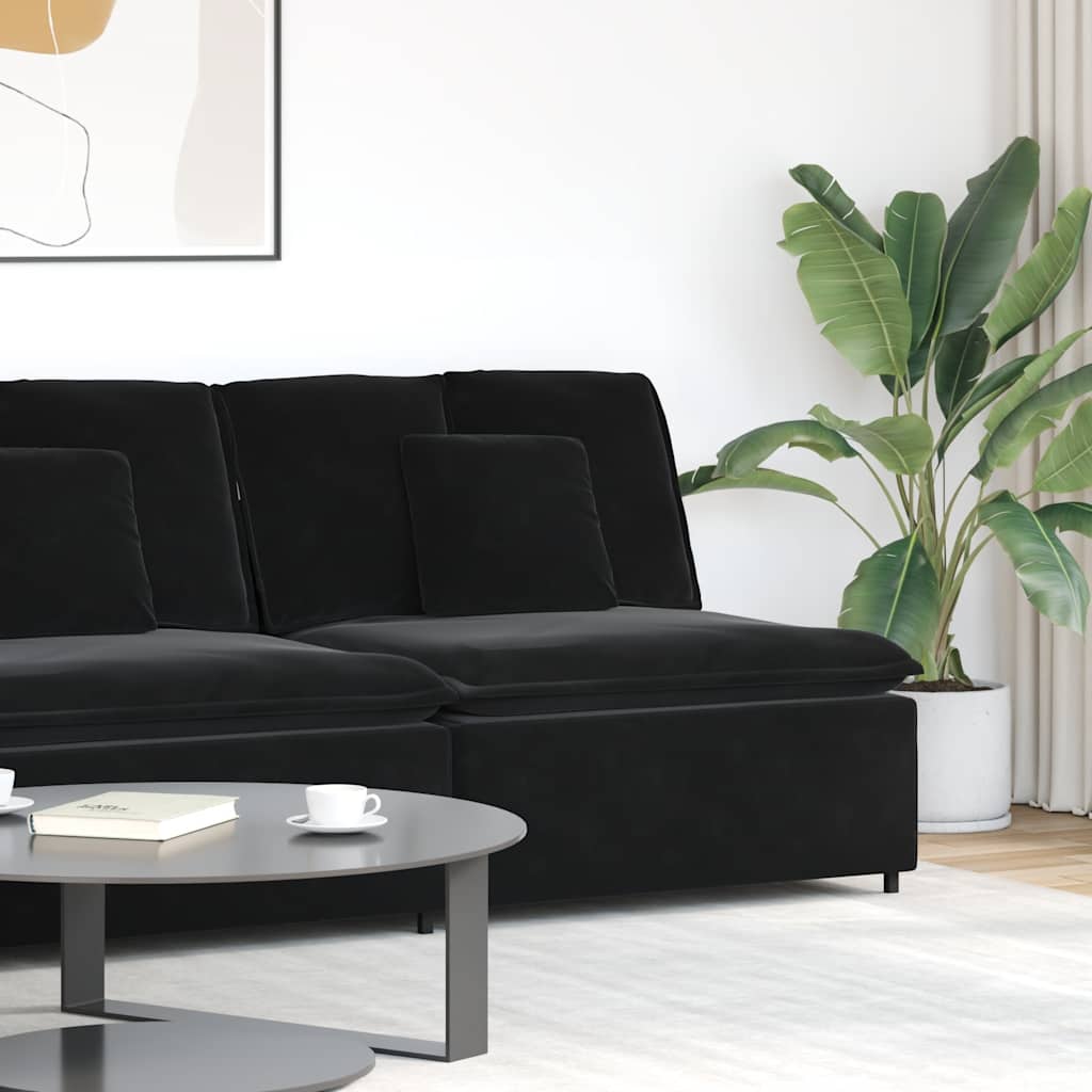 modulopbygget sofacentermodul med hynder 100 cm sort