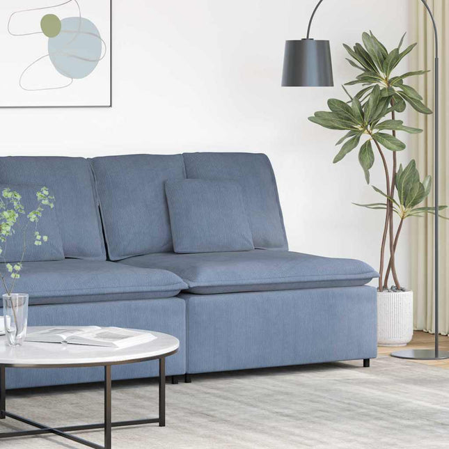 modulopbygget sofacentermodul med hynder 100 cm blå
