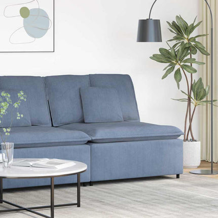 modulopbygget sofacentermodul med hynder 100 cm blå