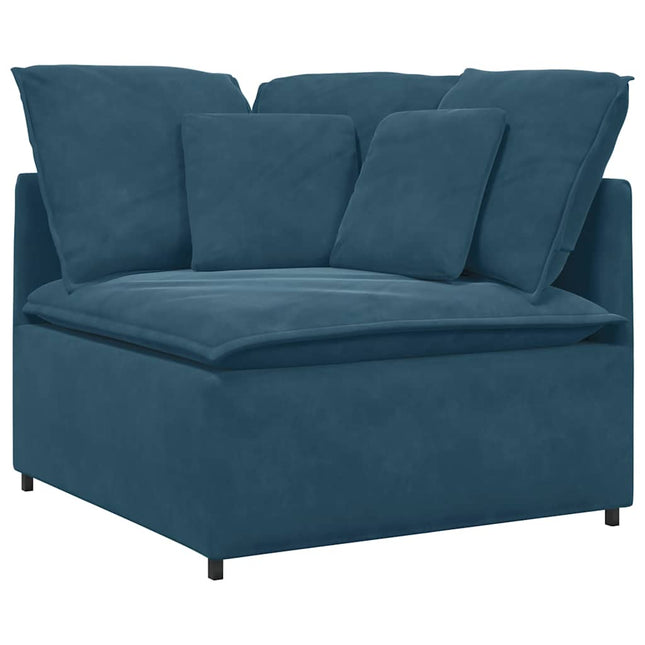 modulsofa hjørnemodul med hynder 100 cm blå