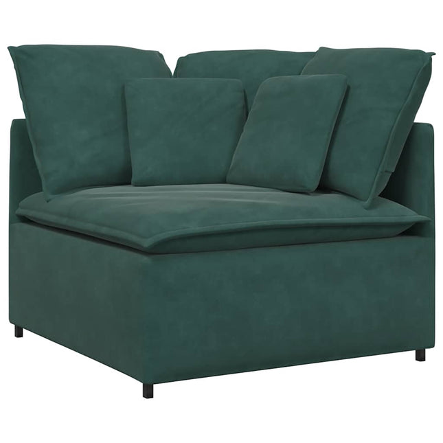 modulsofa hjørnemodul med hynder 100 cm mørkegrøn