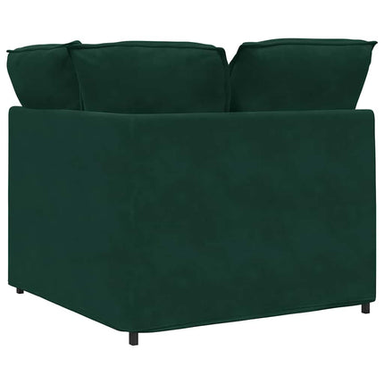 modulsofa hjørnemodul med hynder 100 cm mørkegrøn