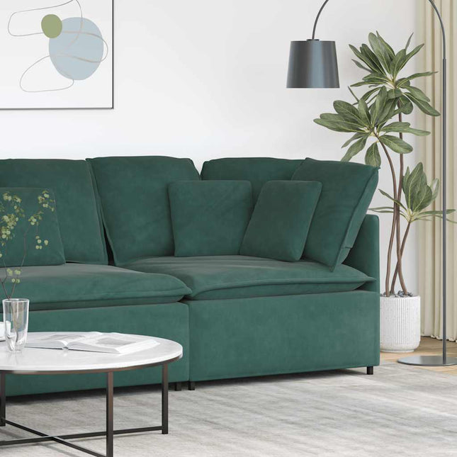 modulsofa hjørnemodul med hynder 100 cm mørkegrøn