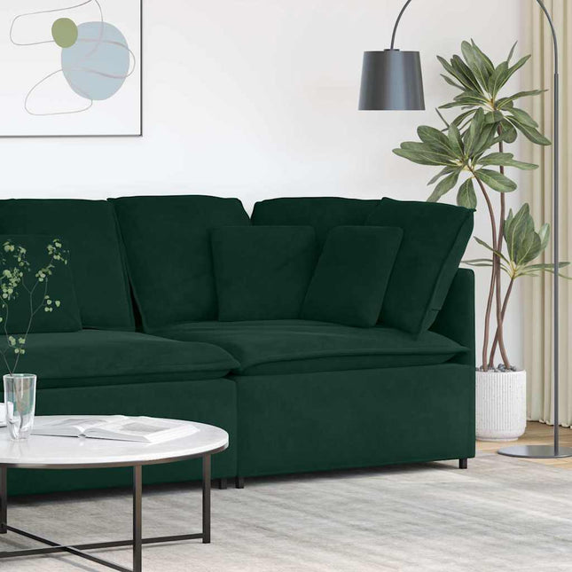 modulsofa hjørnemodul med hynder 100 cm mørkegrøn