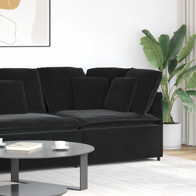 modulsofa hjørnemodul med hynder 100 cm sort