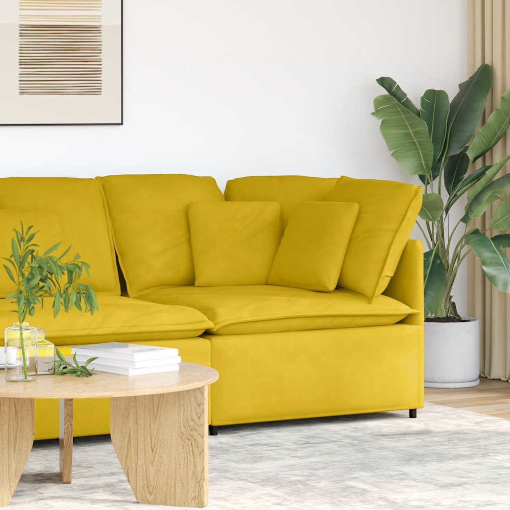 modulsofa hjørnemodul med hynder 100 cm gul