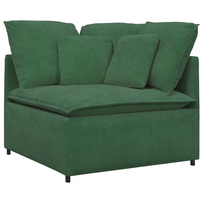 modulsofa hjørnemodul med hynder 100 cm mørkegrøn