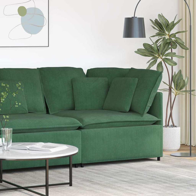 modulsofa hjørnemodul med hynder 100 cm mørkegrøn
