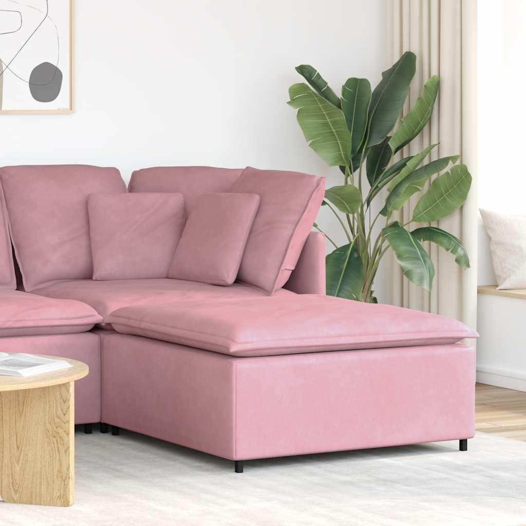 modulær sofa fodskammel modul 100x100x48 cm lyserød