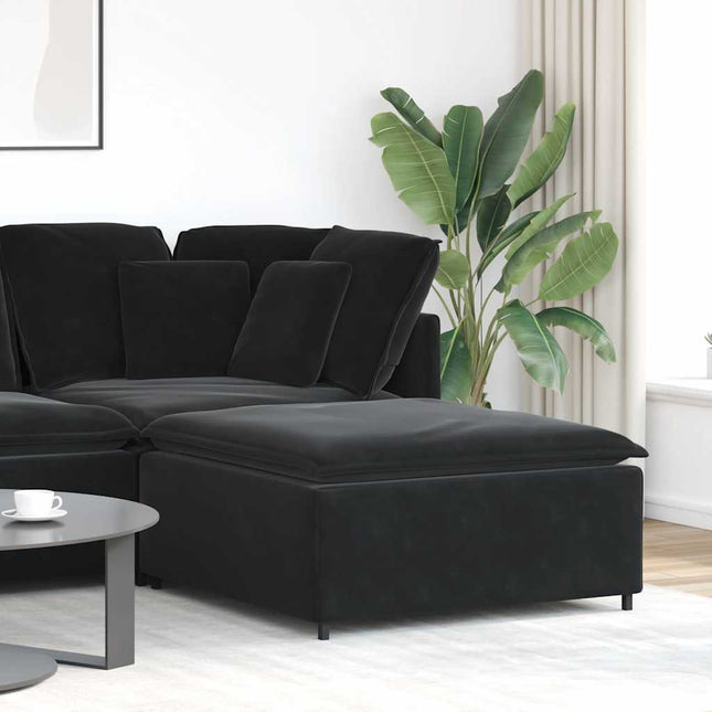 modulær sofa fodskammel modul 100x100x48 cm sort