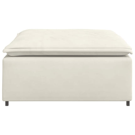 modulær sofa fodskammel modul 100x100x48 cm cremefarvet