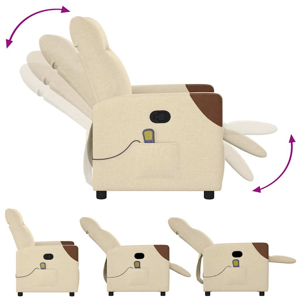 massagestol stof cremefarvet