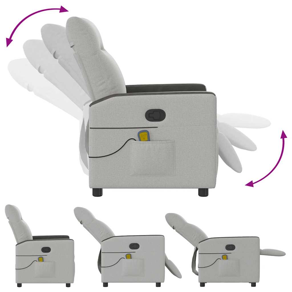 massagestol stof skygrå