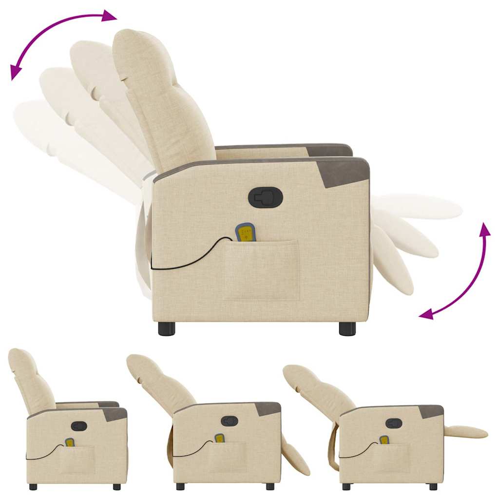 massagestol stof cremefarvet