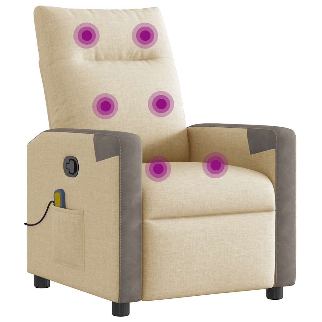 massagestol stof cremefarvet