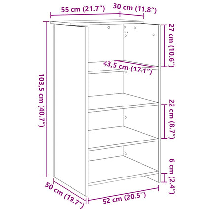 receptionsdisk Sonoma eg 55x50x103,5 cm konstrueret træ