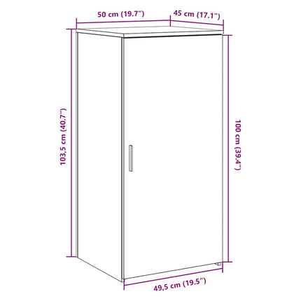opbevaringsskab 50x45x103,5 cm konstrueret træ grå sonoma-eg