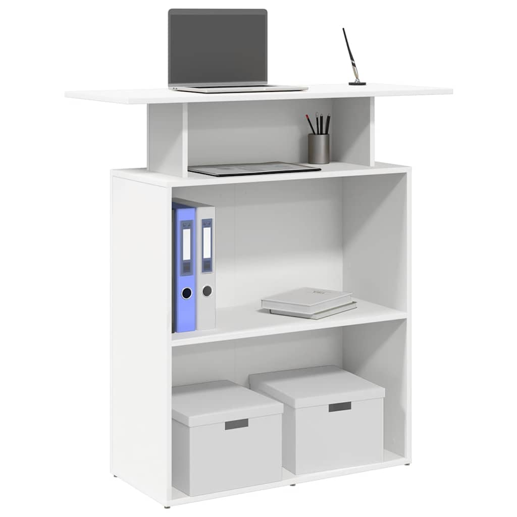 receptionsdisk hvid 100x40x104 cm konstrueret træ