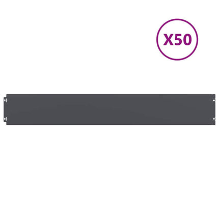 plænekanter 50 stk. 15x103 cm koldvalset stål antracit
