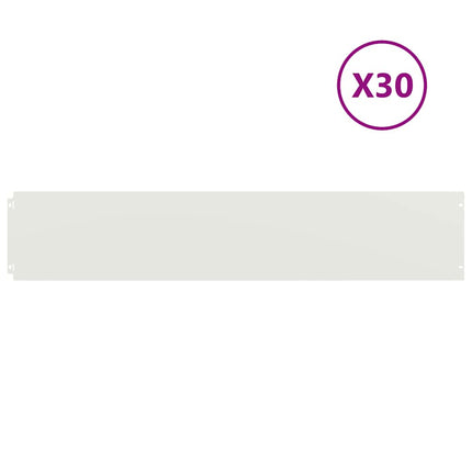 plænekanter 30 stk. 20x103 cm koldvalset stål hvid