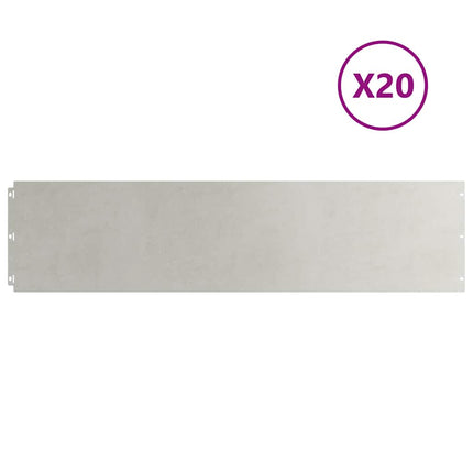 plænekanter 20 stk. 25x103 cm rustfrit stål