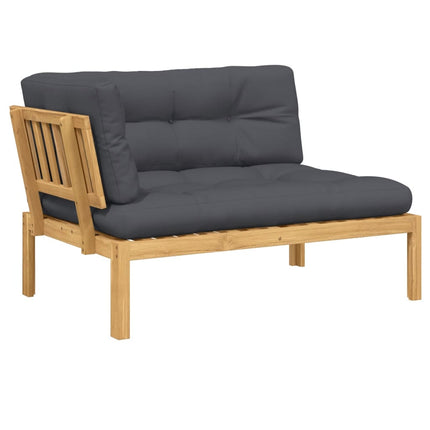 hjørnemodul til pallesofa med hynder massivt akacietræ