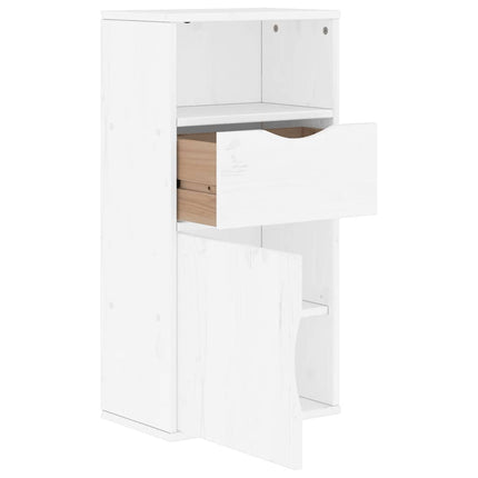 sideskab ODDA med skuffe 40x24x79 cm massivt fyrretræ hvid