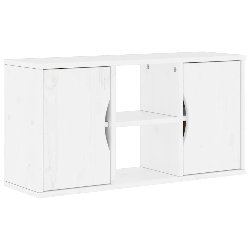 TV-skab ODDA 79x24x40 cm massivt fyrretræ hvid