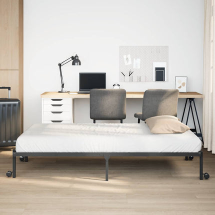 sengeramme uden madras foldbare 100x200 cm stål sort