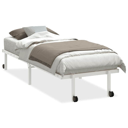sengeramme uden madras foldbare 75x190 cm stål hvid