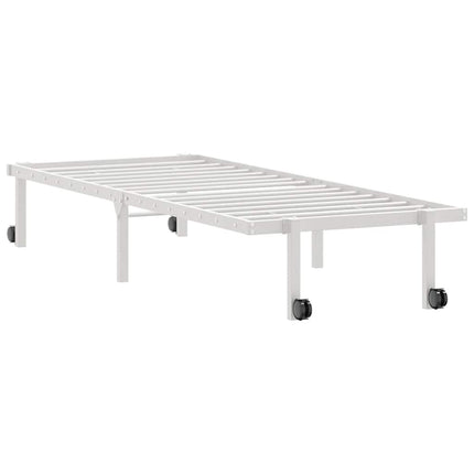 sengeramme uden madras foldbare 75x190 cm stål hvid